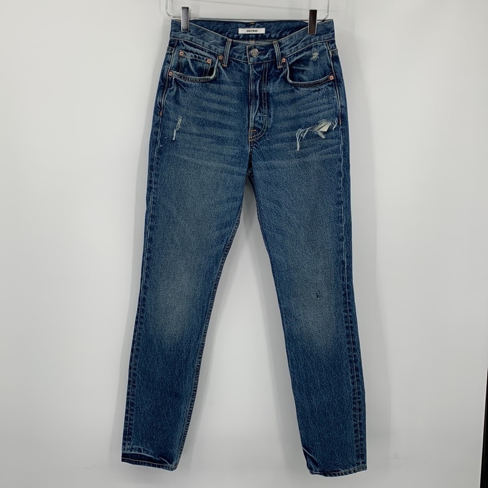GRLFRND Karolina skinny high-rise jeans distressed denim new 25